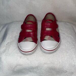 Burberry Red and White Kids Sneakers